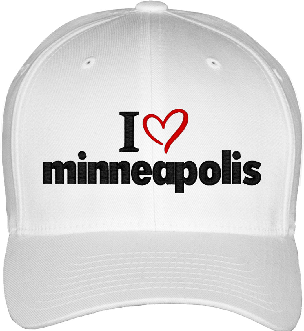 I Love Minneapolis Fitted Baseball Cap