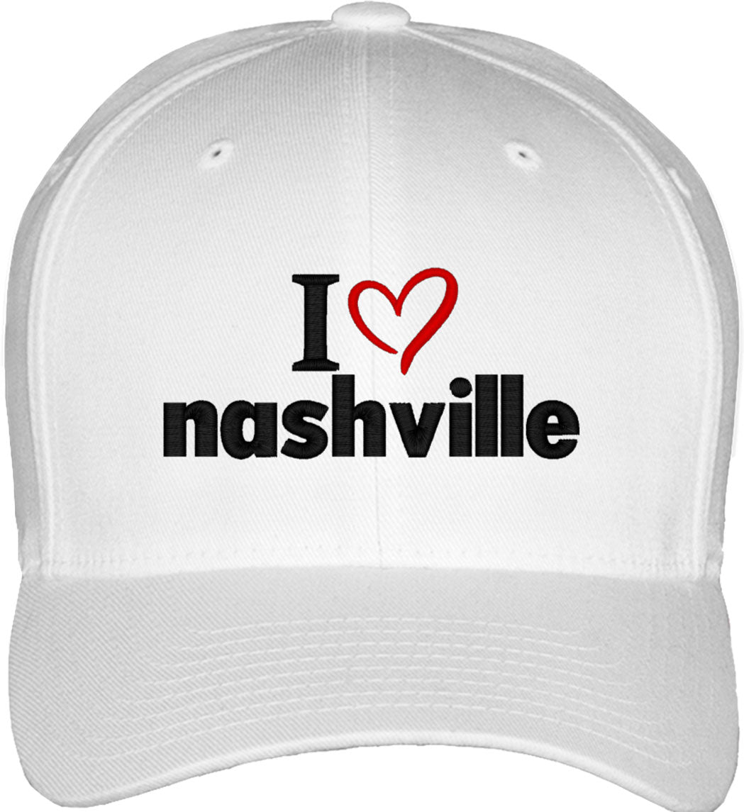 I Love Nashville Fitted Baseball Cap