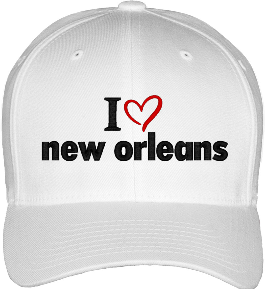 I Love New Orleans Fitted Baseball Cap