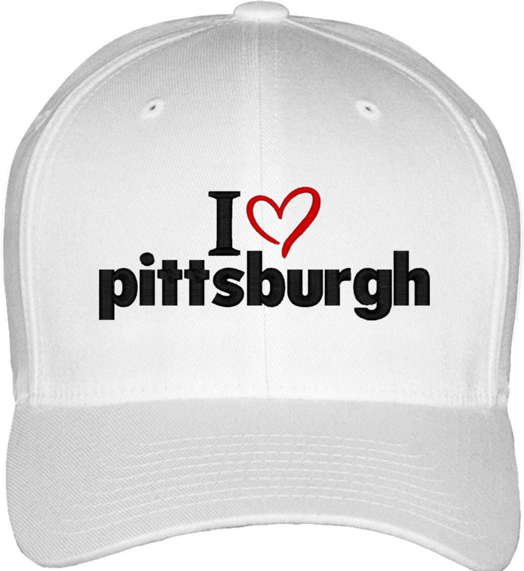 I Love Pittsburgh Fitted Baseball Cap