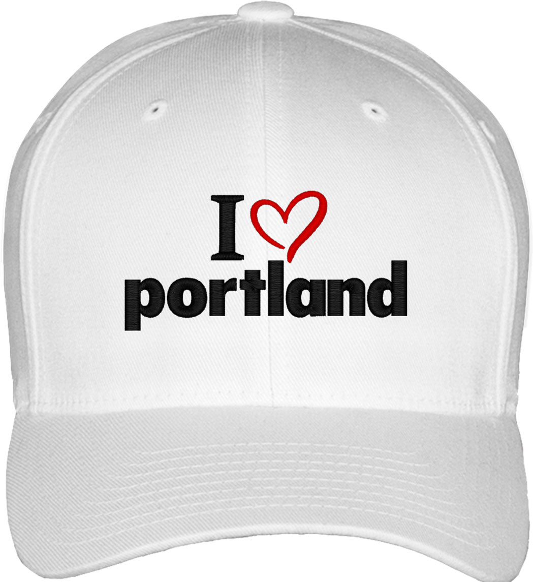 I Love Portland Fitted Baseball Cap