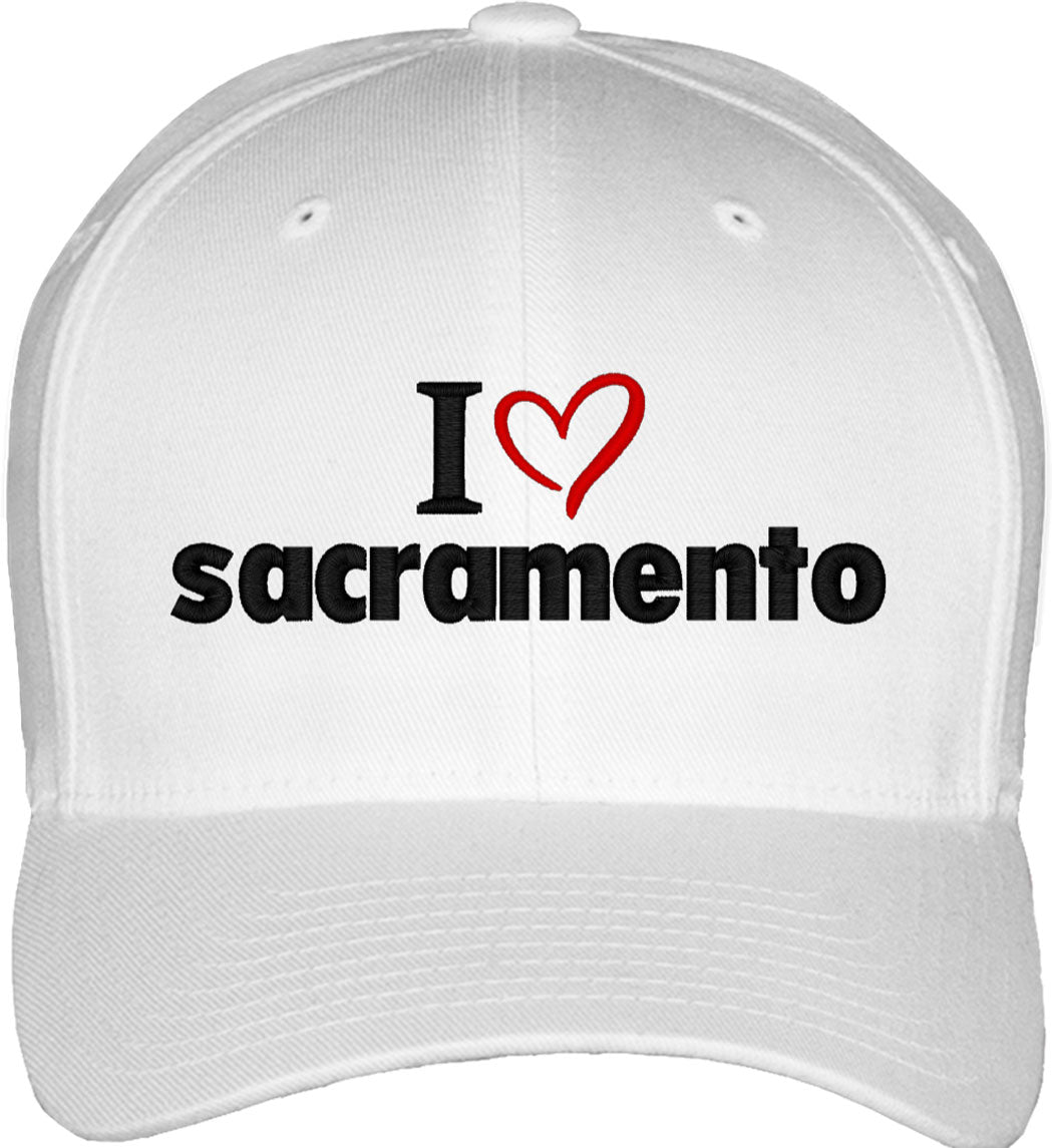I Love Sacramento Fitted Baseball Cap