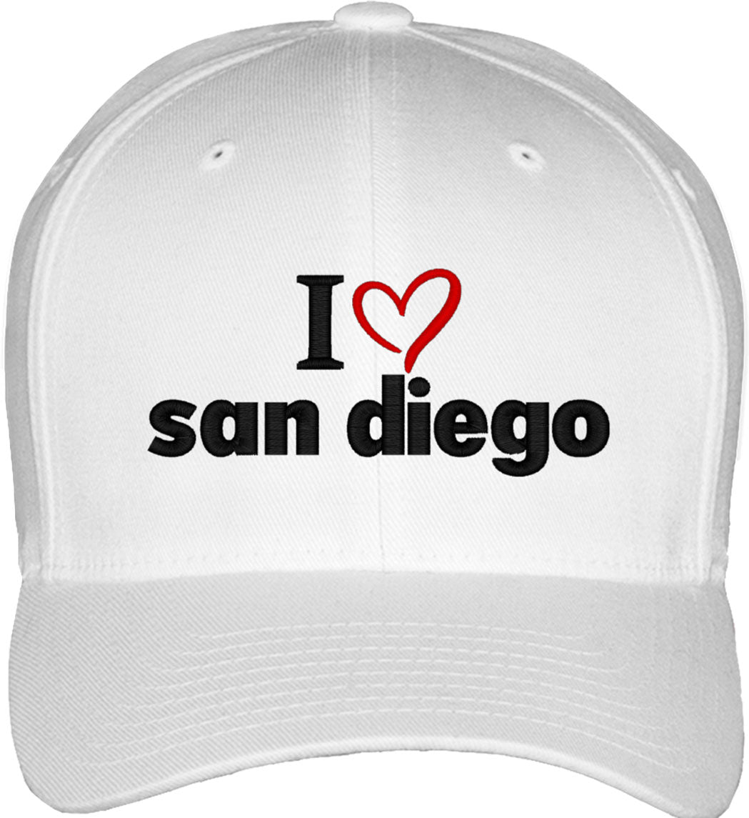 I Love San Diego Fitted Baseball Cap