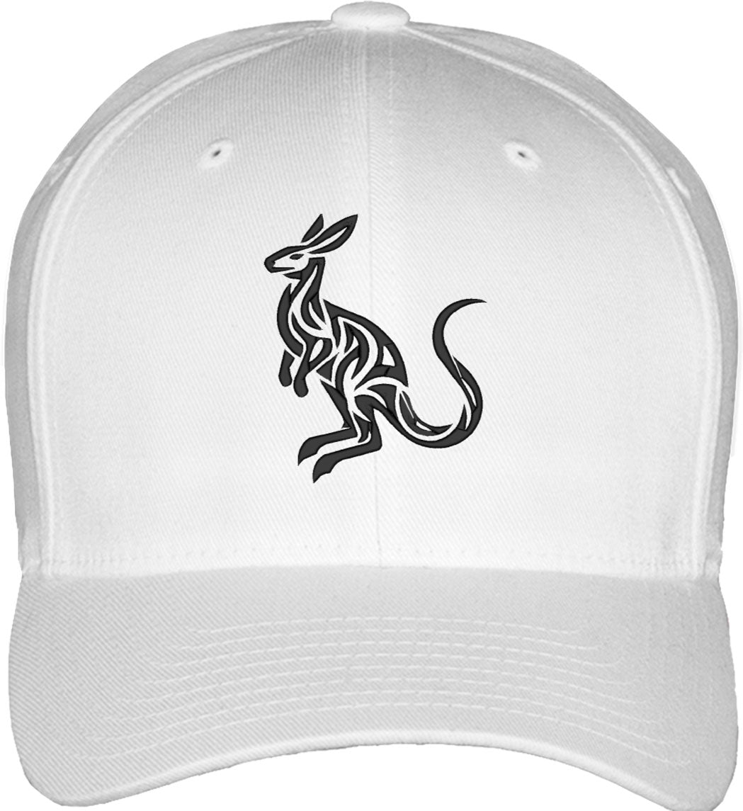 Kangaroo Silhouette Fitted Baseball Cap