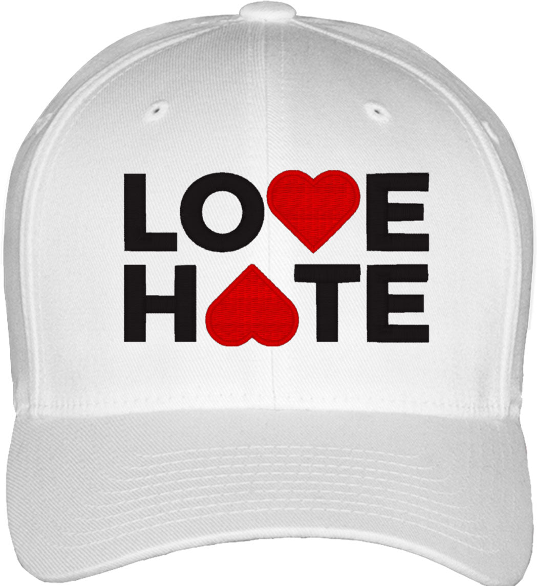 Love Hate Fitted Baseball Cap