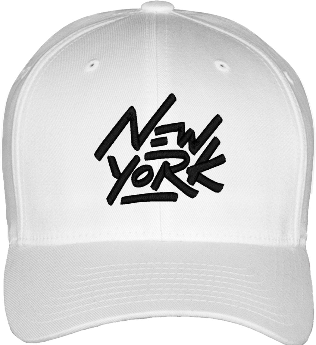 New York Typography Fitted Baseball Cap