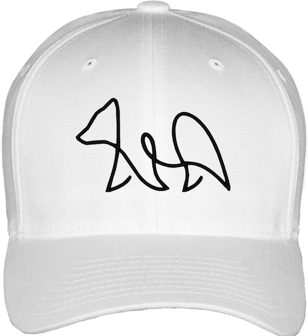One Line Bear Drawing Fitted Baseball Cap