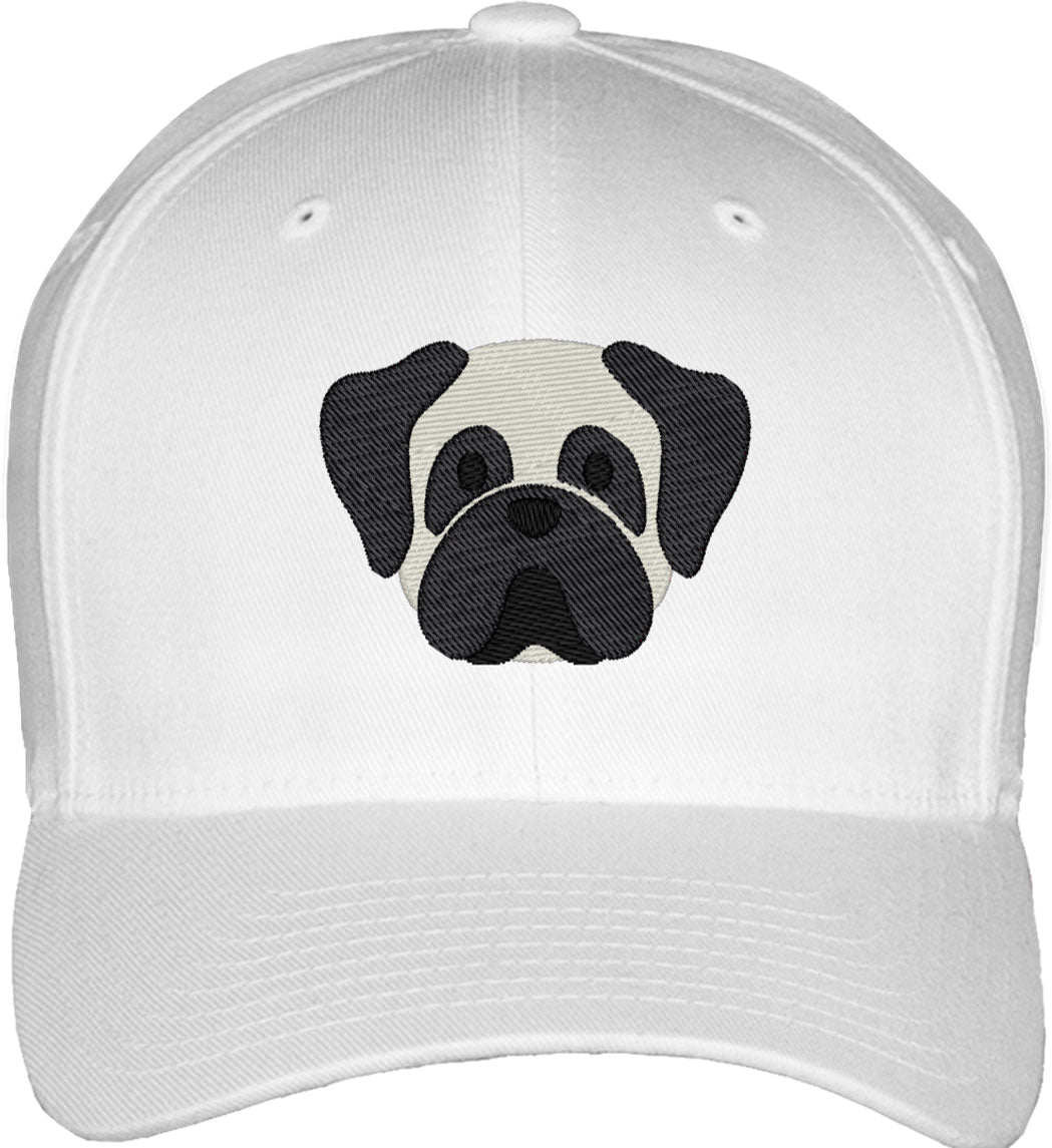 Pug Dog Face Fitted Baseball Cap