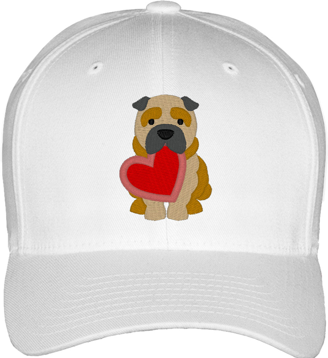 Shar Pei Puppy Dog Love Fitted Baseball Cap