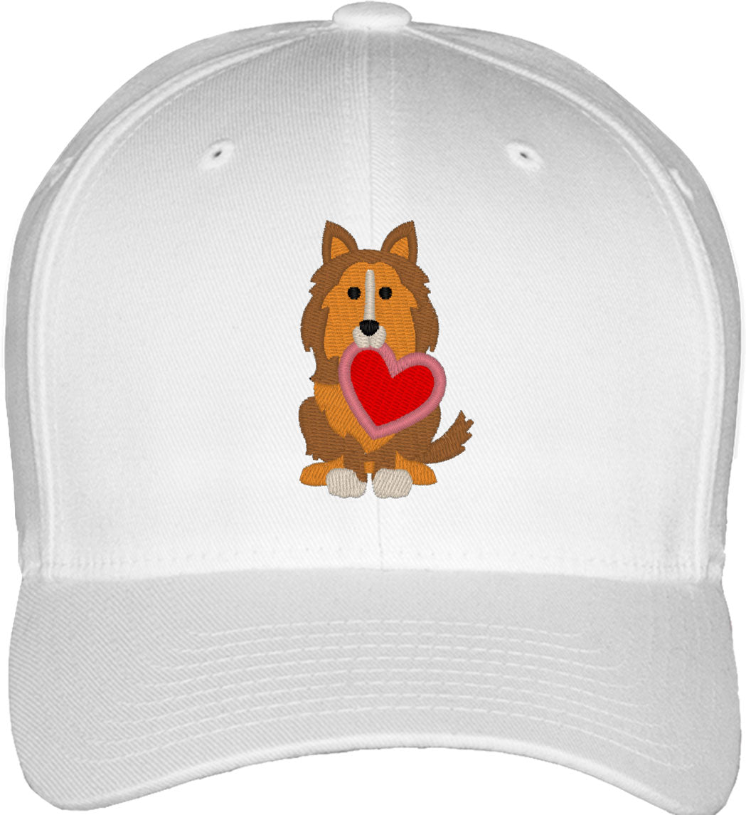 Sheltie Puppy Dog Love Fitted Baseball Cap