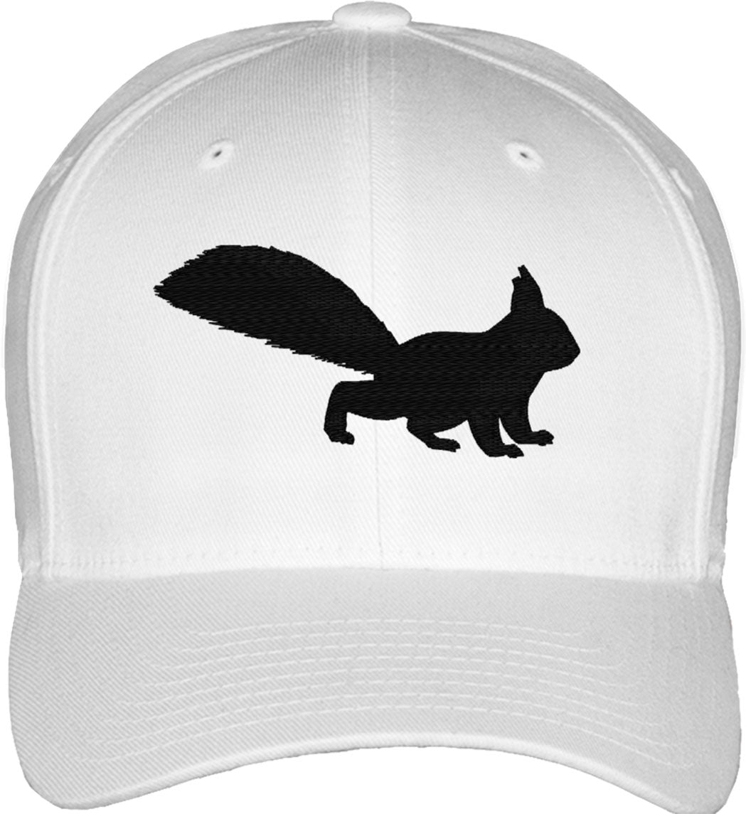 Squirrel Silhouette Fitted Baseball Cap