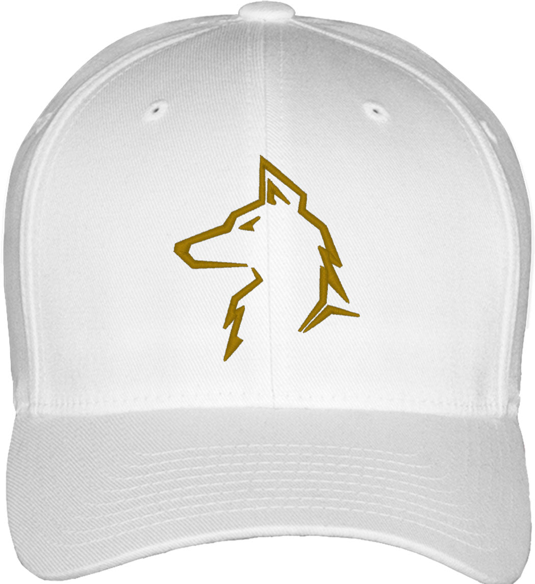 Wolf Silhouette Fitted Baseball Cap