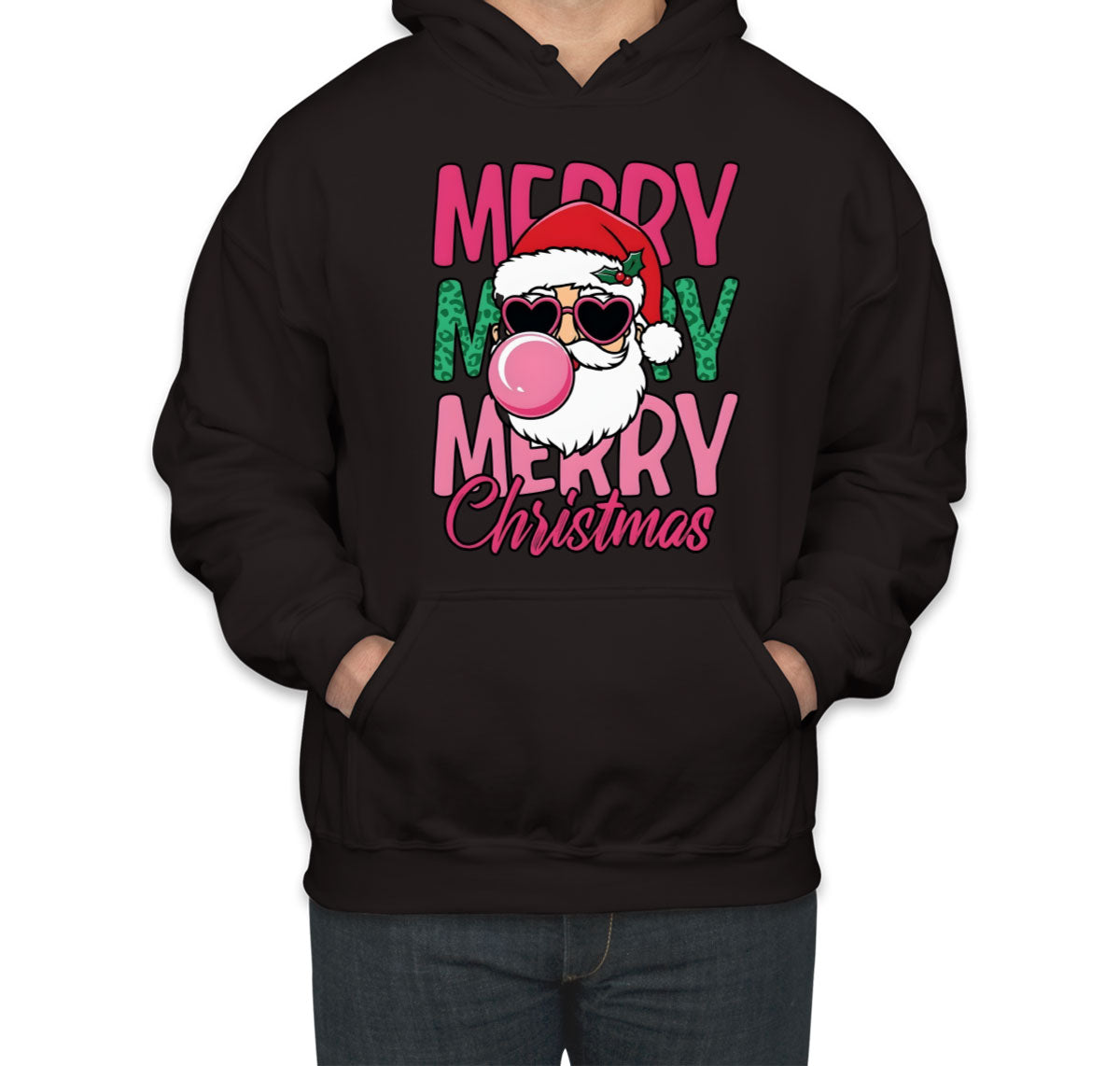 Santa Bubble Gum Merry Christmas Unisex Hoodie