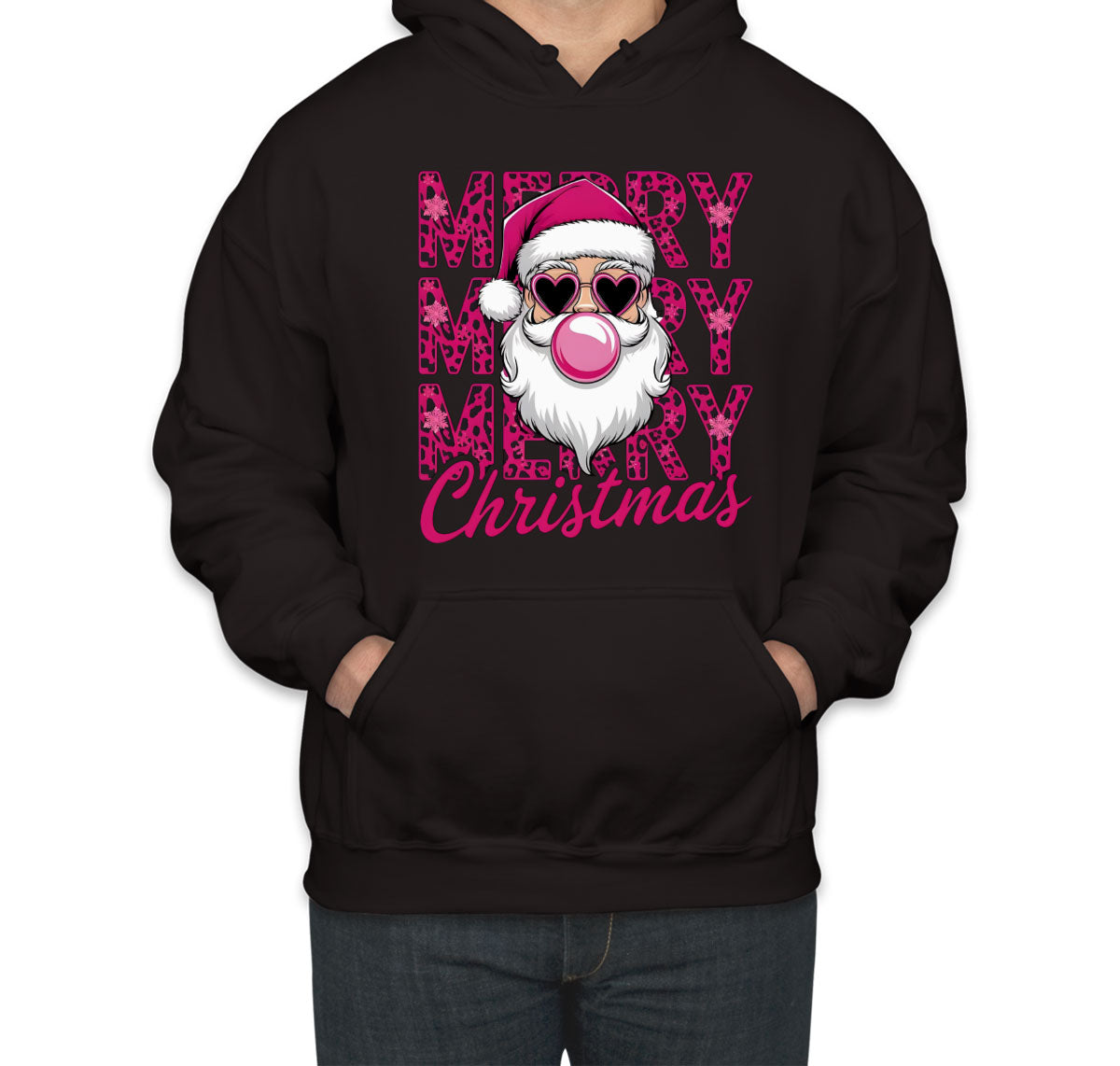 Santa Bubble Gum Merry Christmas Unisex Hoodie
