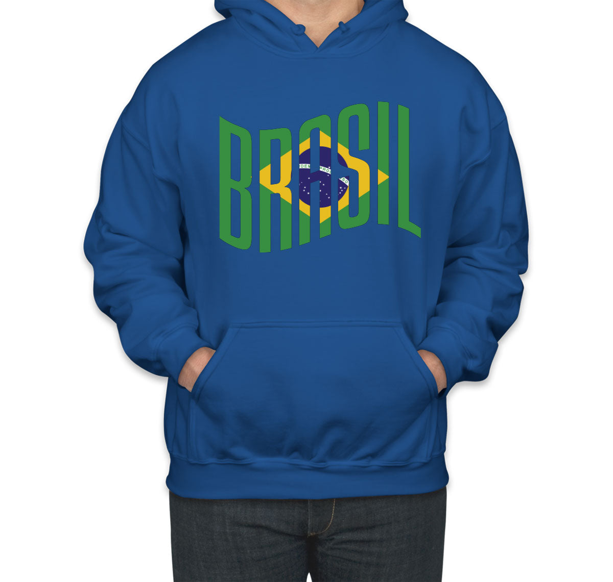 Brasil Typography With Brazil Flag Unisex Hoodie