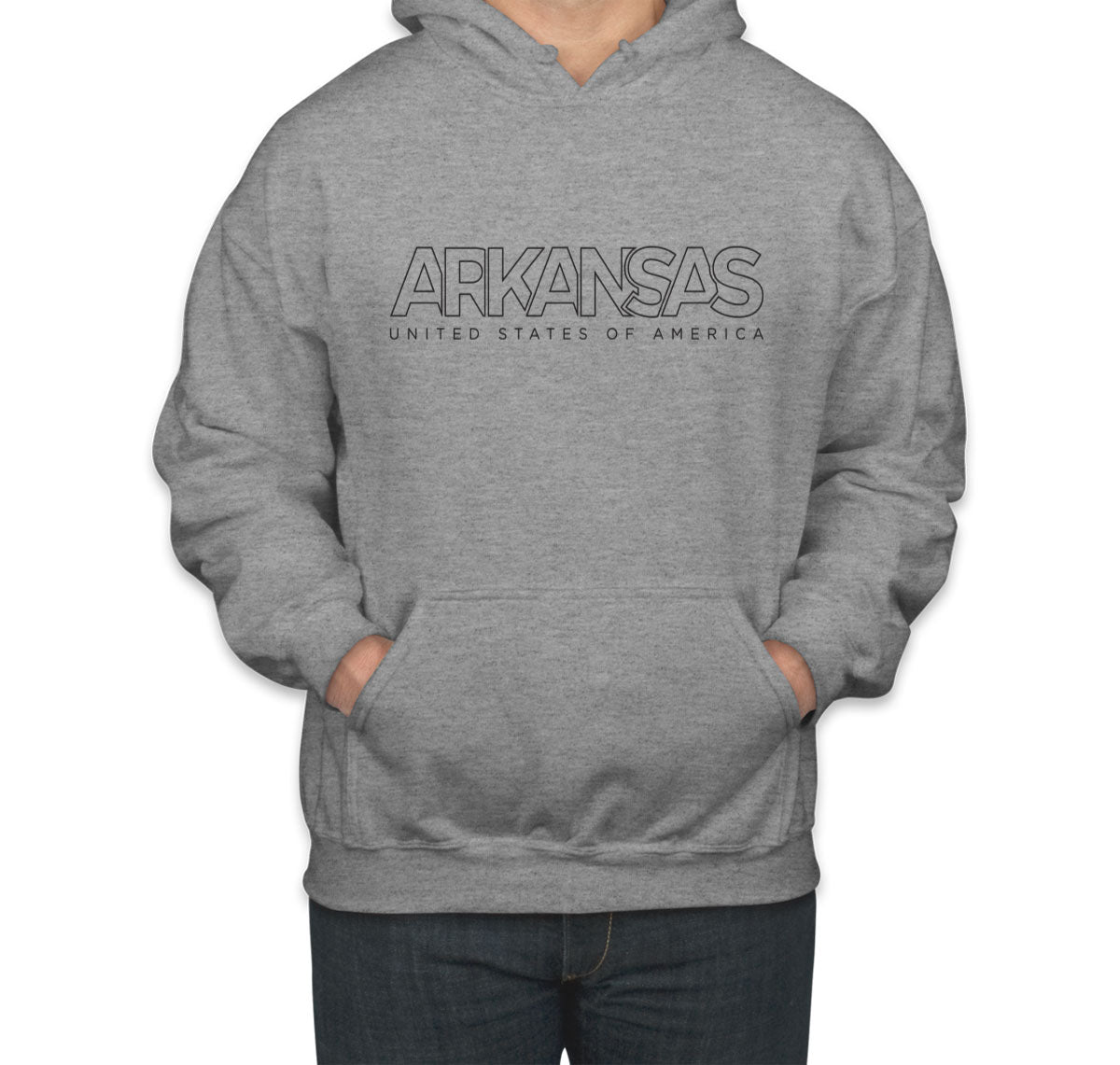 Arkansas Outline Typography Unisex Hoodie