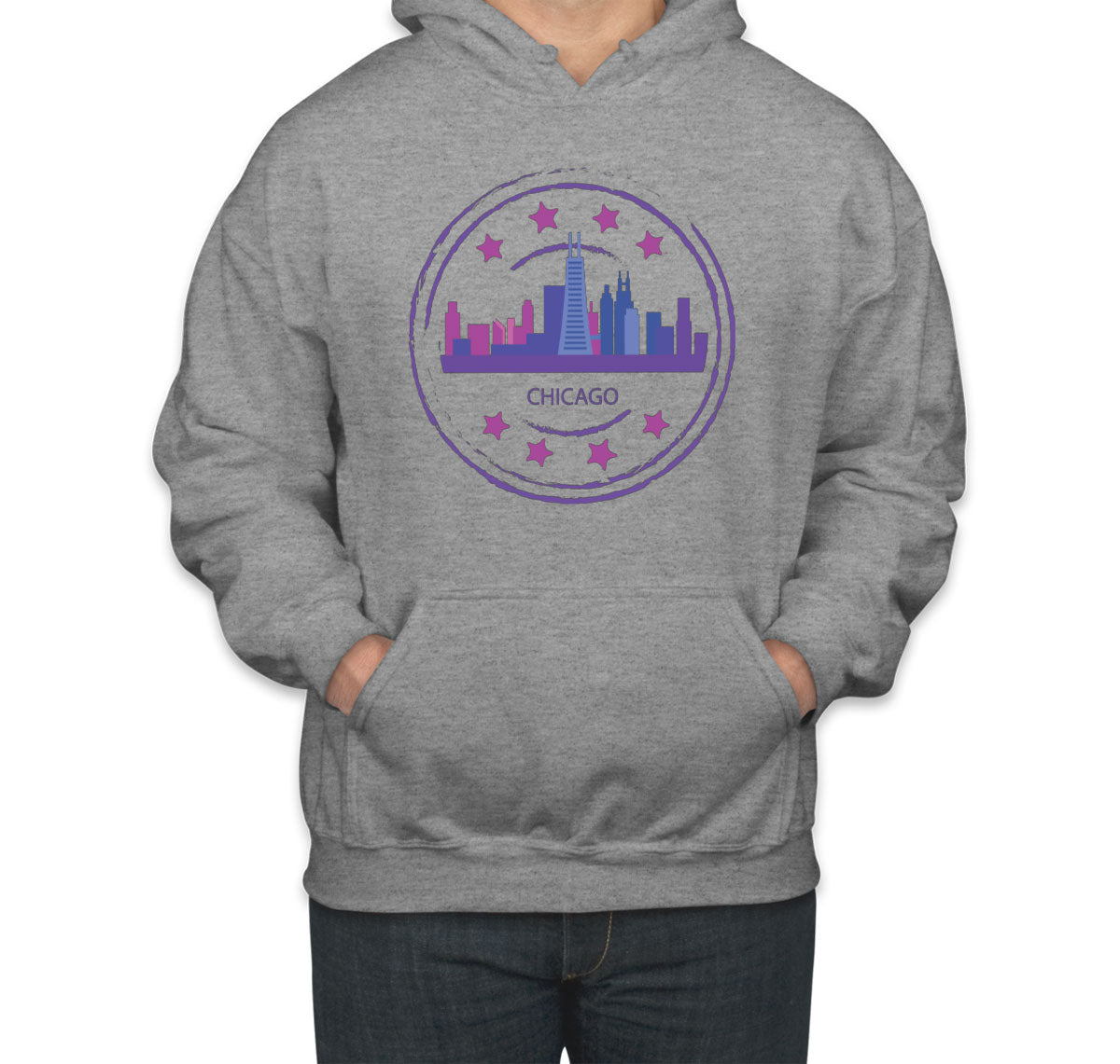 Chicago Stamp Unisex Hoodie