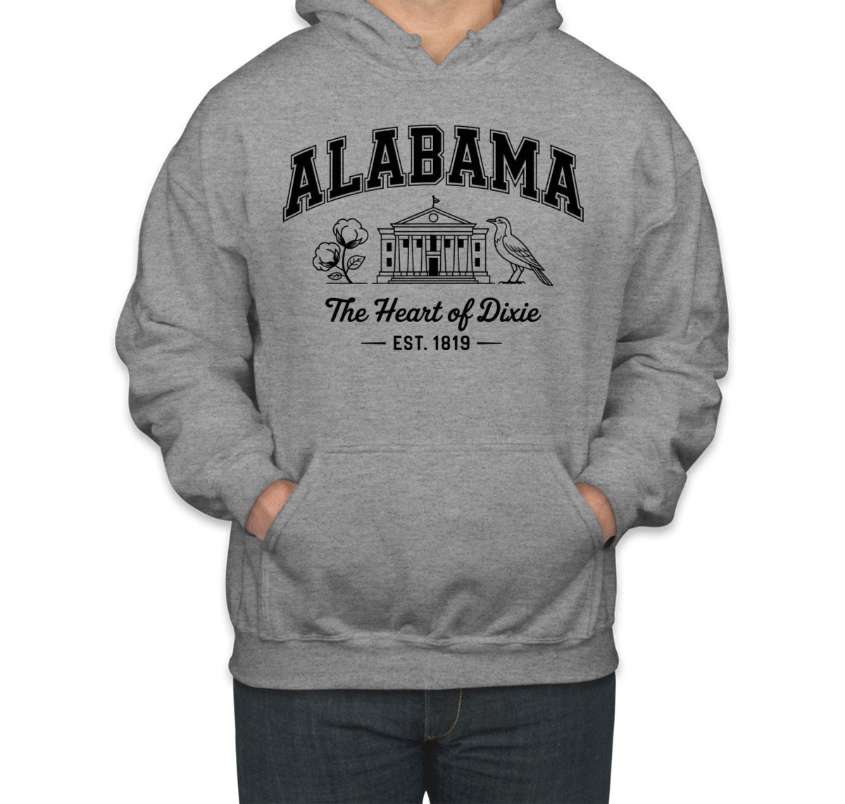 Alabama Cityscape Illustration The Heart Of Dixie Unisex Hoodie
