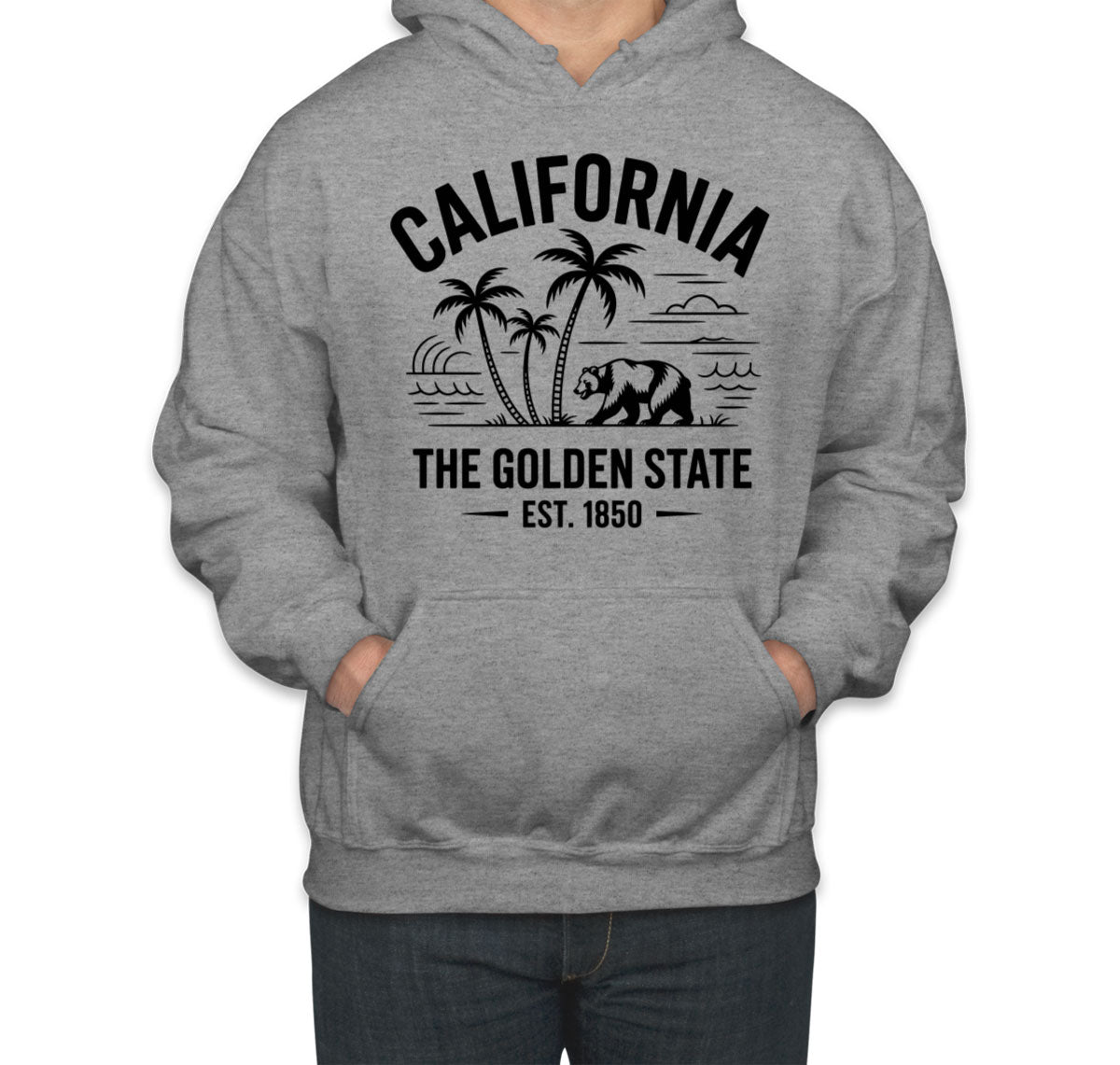 California Cityscape Illustration The Golden State Unisex Hoodie