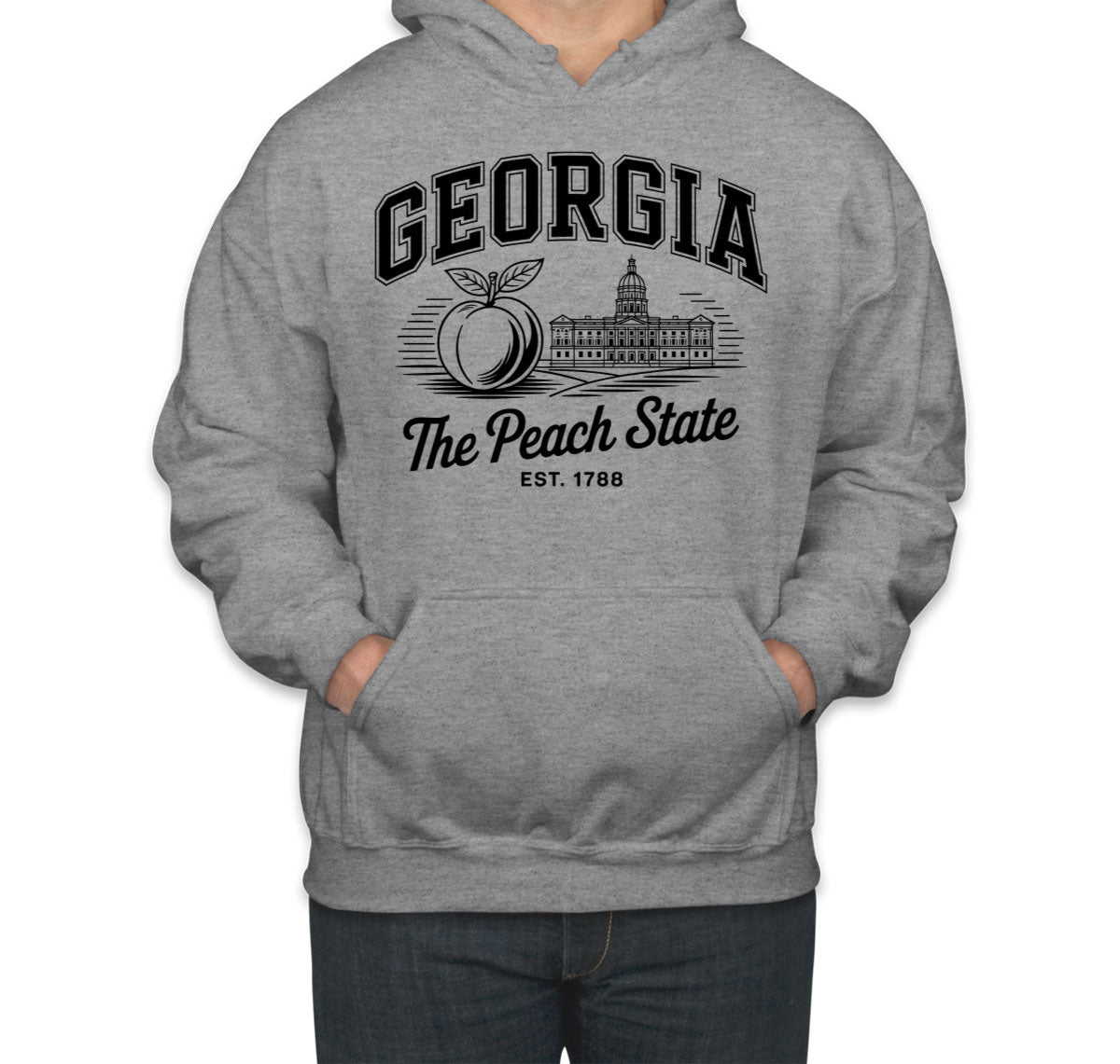 Georgia Cityscape Illustration The Peach State Unisex Hoodie