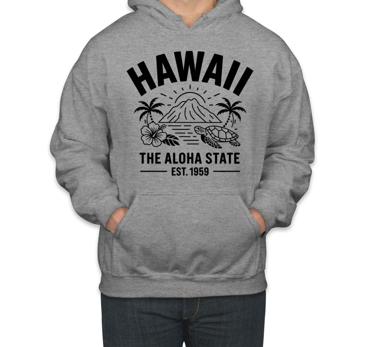Hawaii Cityscape Illustration The Aloha State Unisex Hoodie
