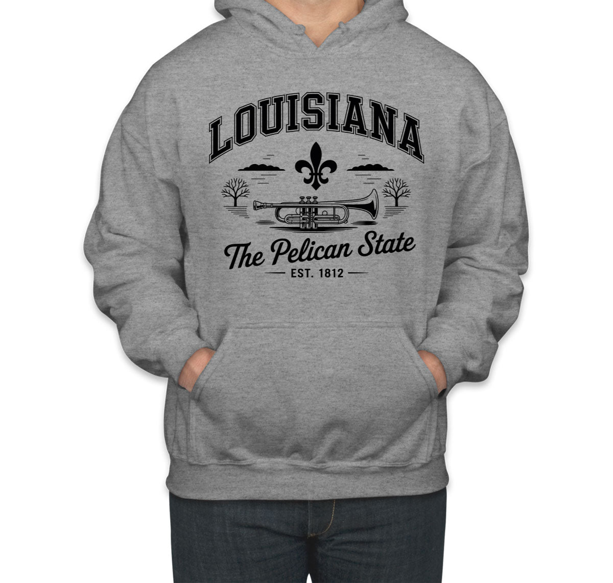 Louisiana Cityscape Illustration The Pelican State Unisex Hoodie