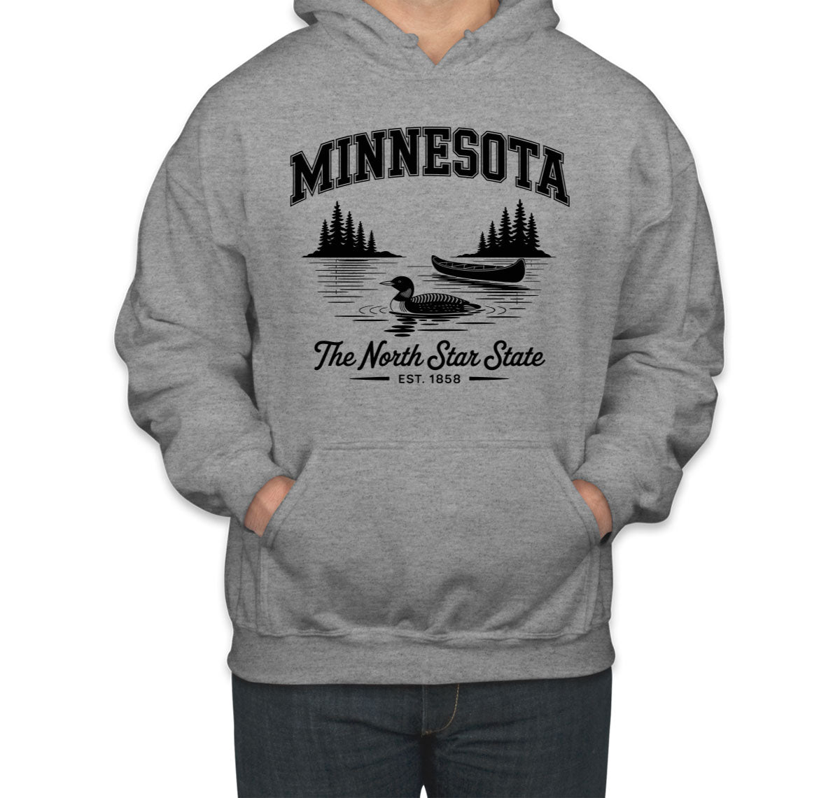 Minnesota Cityscape Illustration The North Star State Unisex Hoodie
