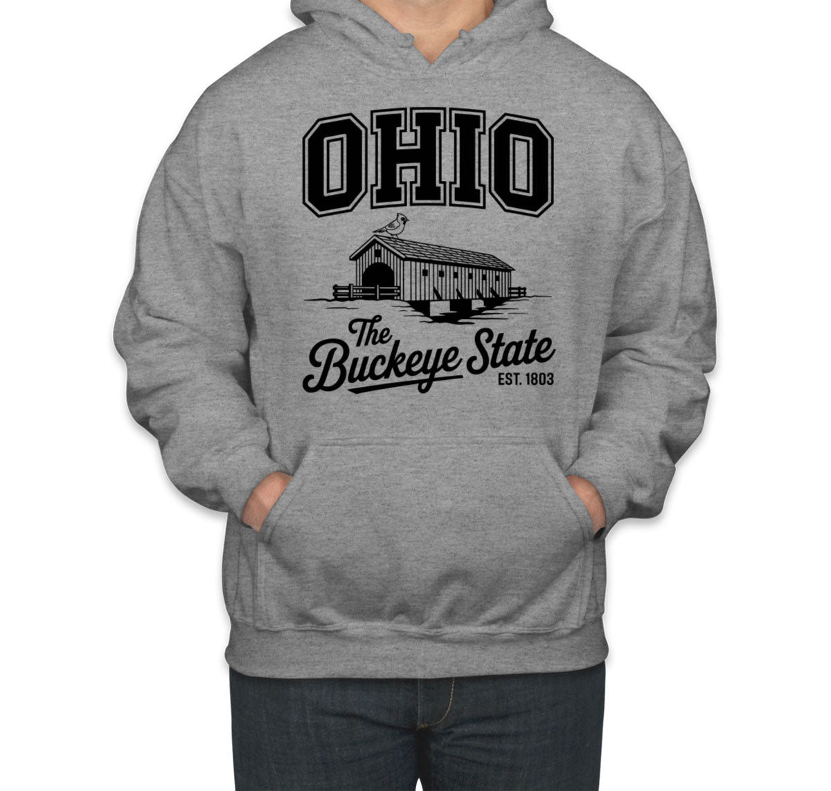 Ohio Cityscape Illustration The Buckeye State Unisex Hoodie