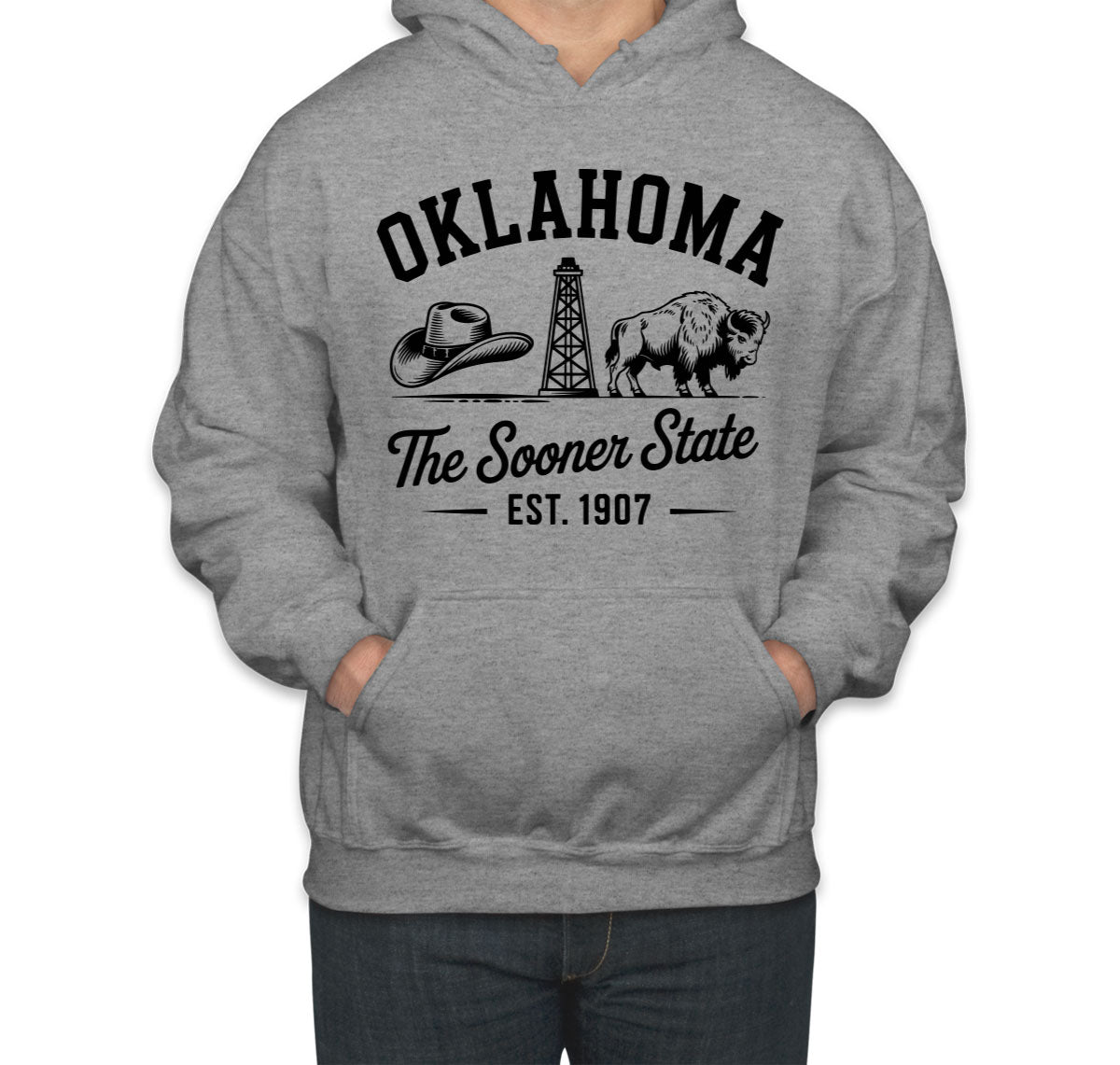 Oklahoma Cityscape Illustration The Sooner State Unisex Hoodie