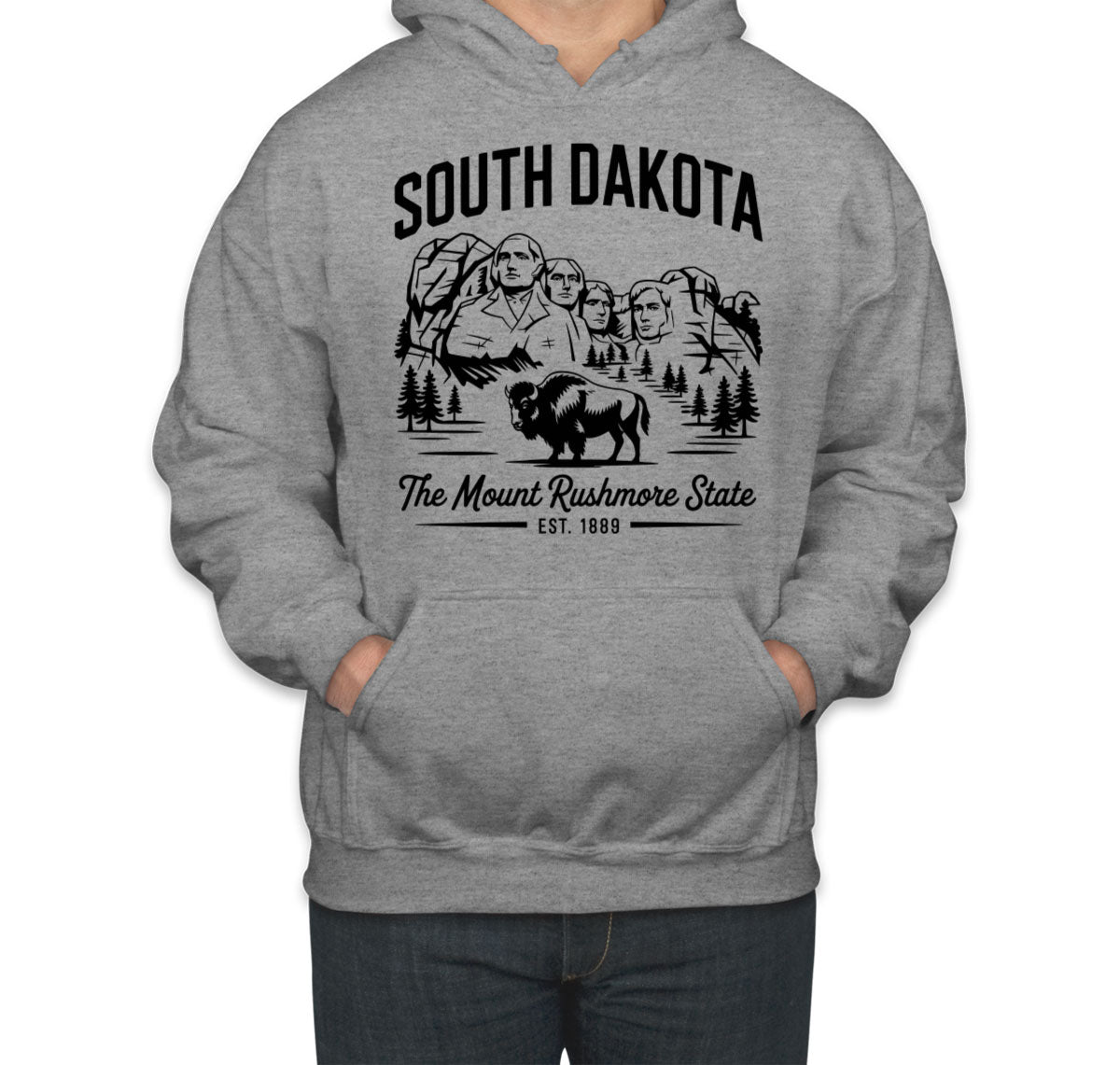 South Dakota Cityscape Illustration The Mount Rushmore State Unisex Hoodie