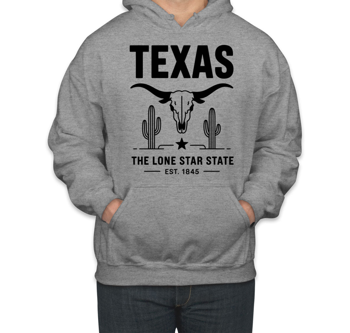 Texas Cityscape Illustration The Lone Star State Unisex Hoodie