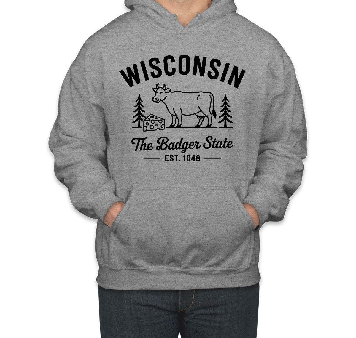 Wisconsin Cityscape Illustration The Badger State Unisex Hoodie