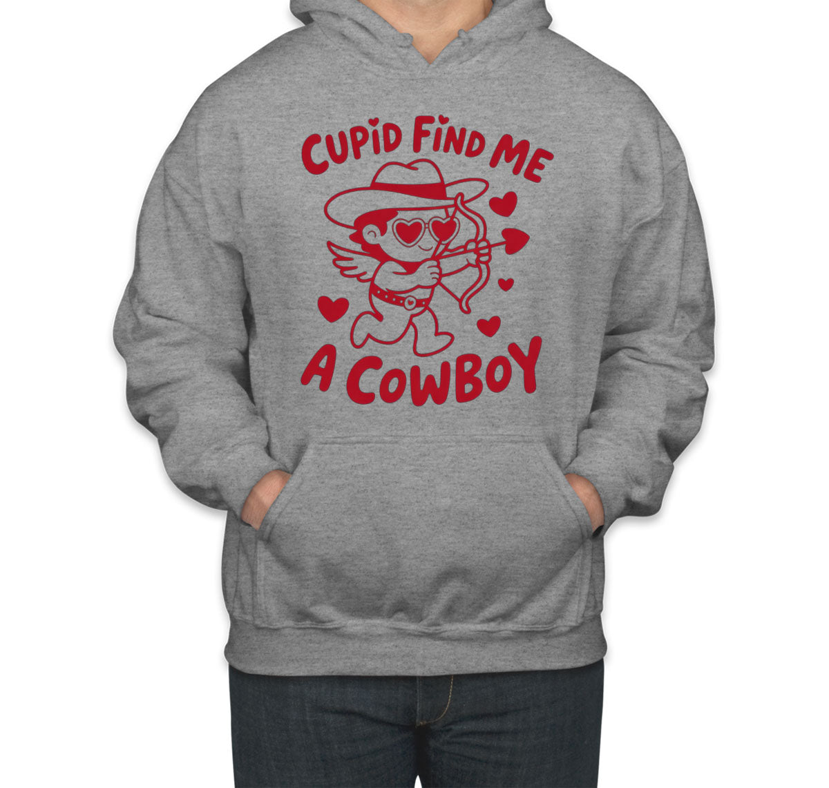 Cupid Find Me A Cowboy Valentine's Day Unisex Hoodie