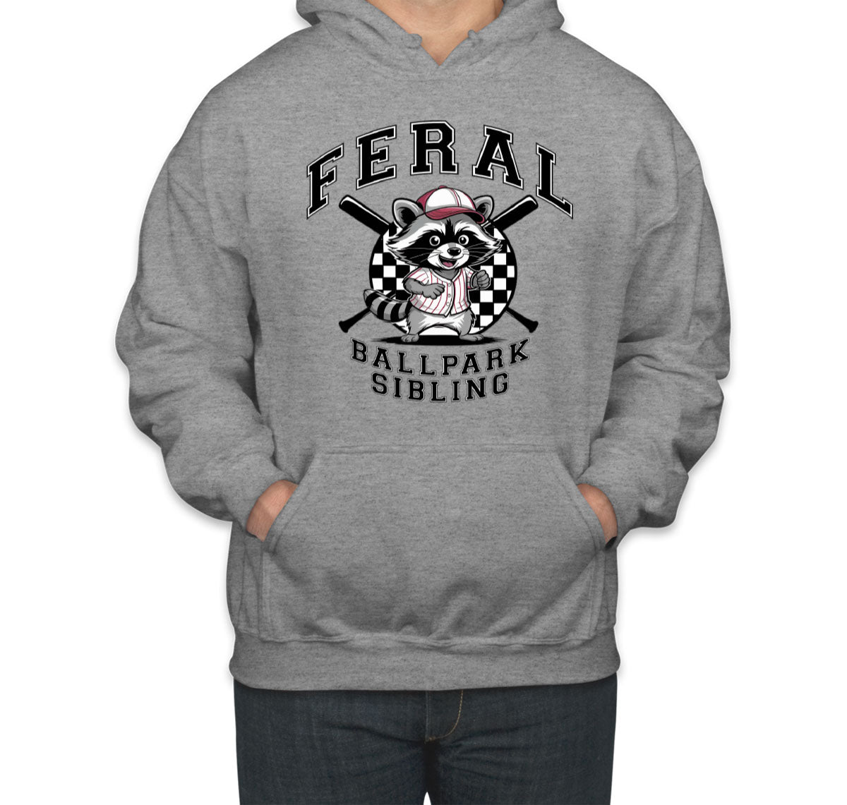 Feral Ballpark Sibling Baseball Unisex Hoodie
