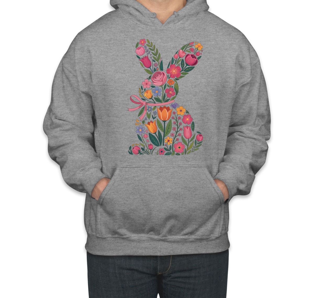 Floral Bunny Easter Unisex Hoodie