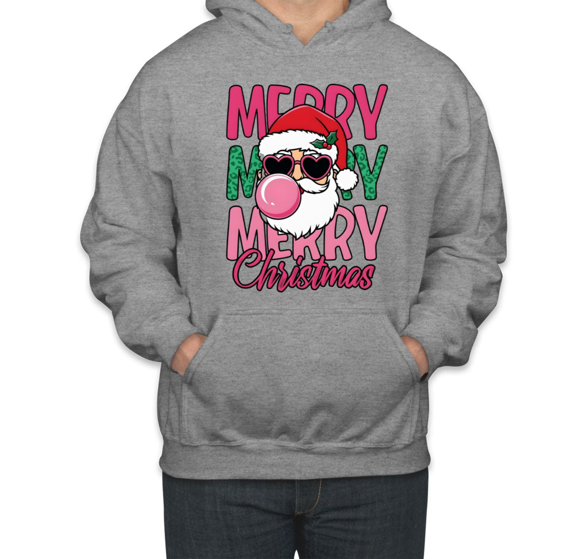 Santa Bubble Gum Merry Christmas Unisex Hoodie