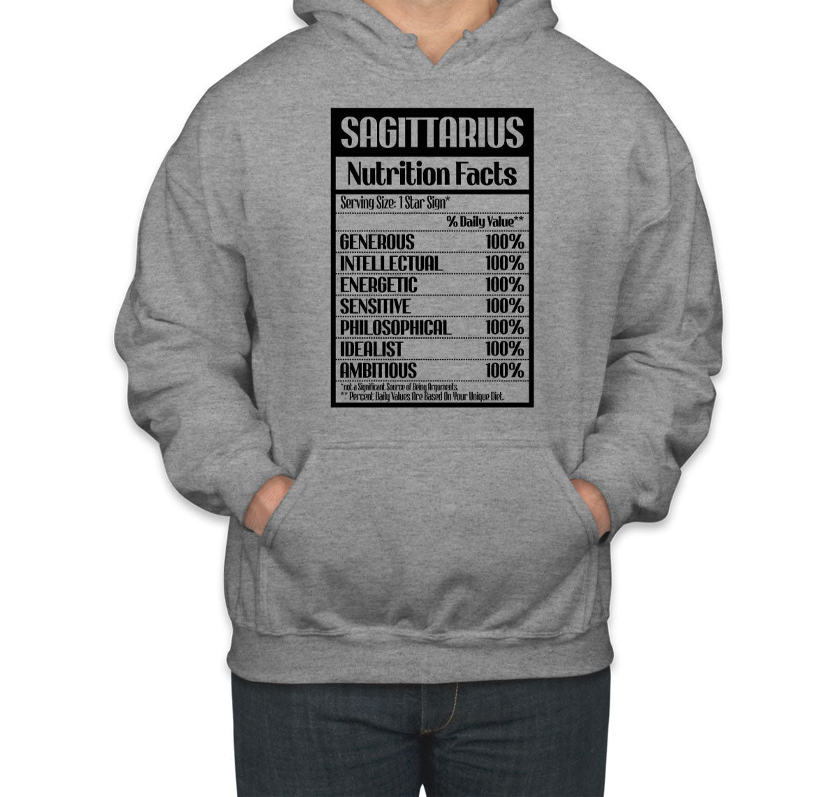 Sagittarius Zodiac Nutrition Facts Unisex Hoodie