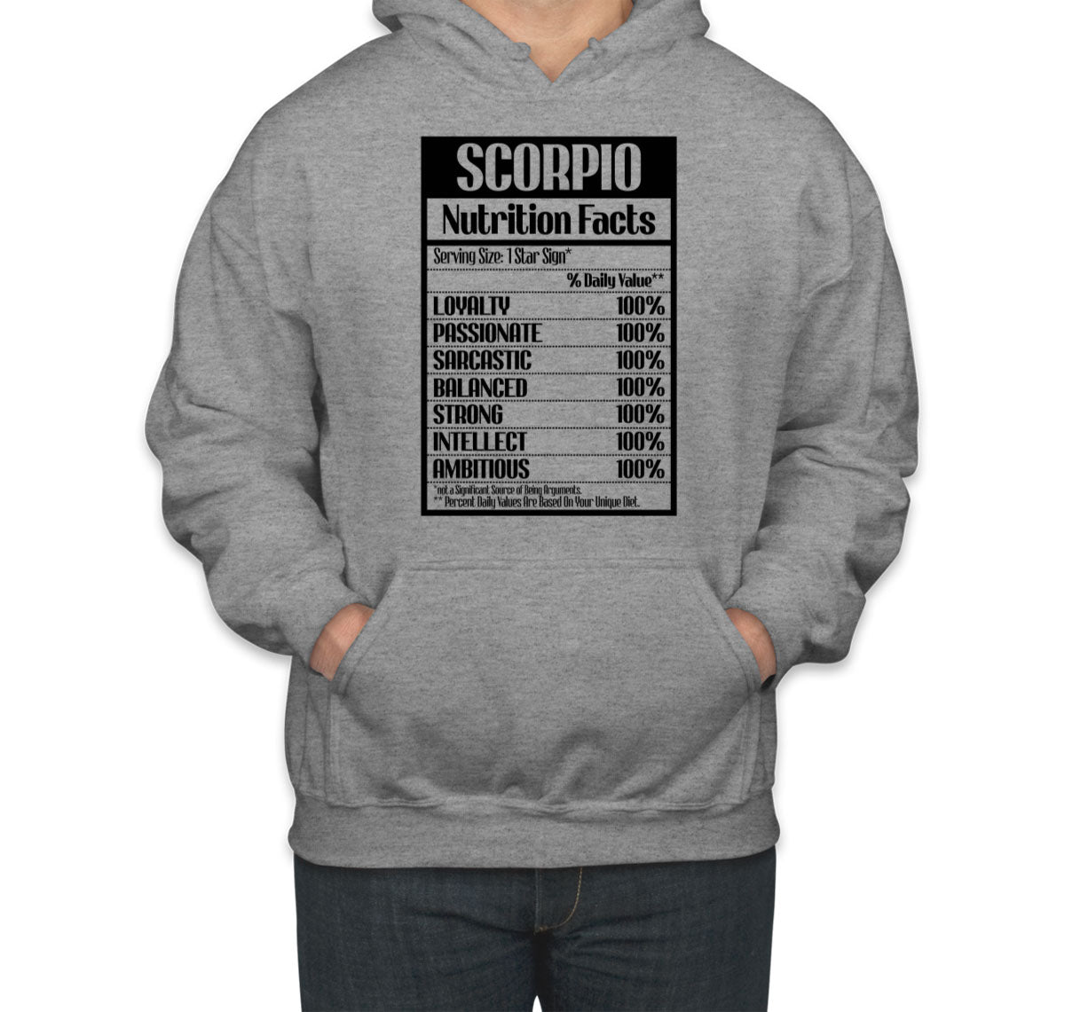 Scorpio Zodiac Nutrition Facts Unisex Hoodie