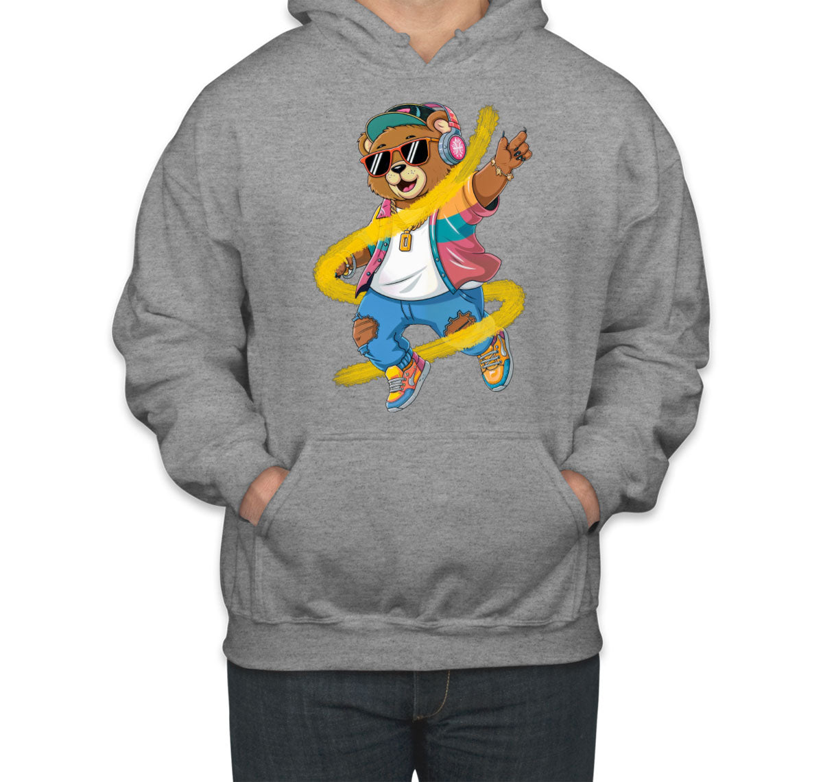 Teddy Bear With Headphone And Sunglasses Unisex Hoodie