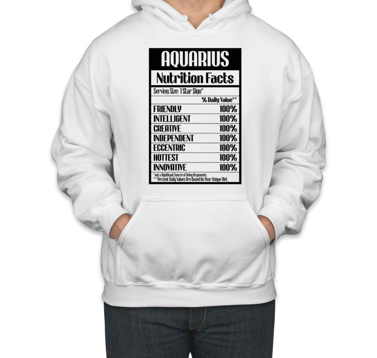 Aquarius Zodiac Nutrition Facts Unisex Hoodie
