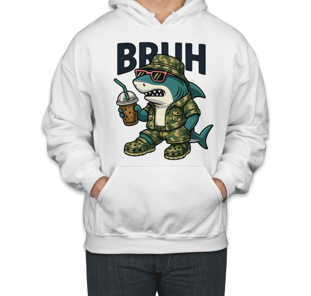 Camo Shark Bruh Hunting Unisex Hoodie