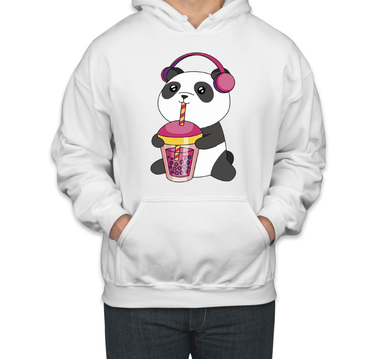 Panda Drinking Bubble Tea Unisex Hoodie