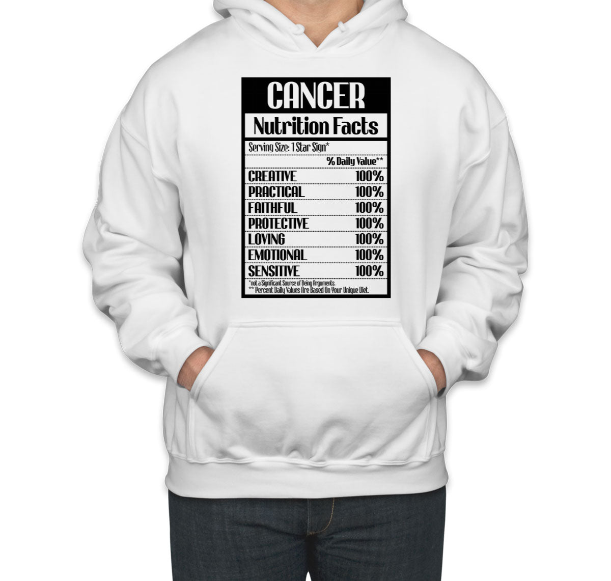 Cancer Zodiac Nutrition Facts Unisex Hoodie