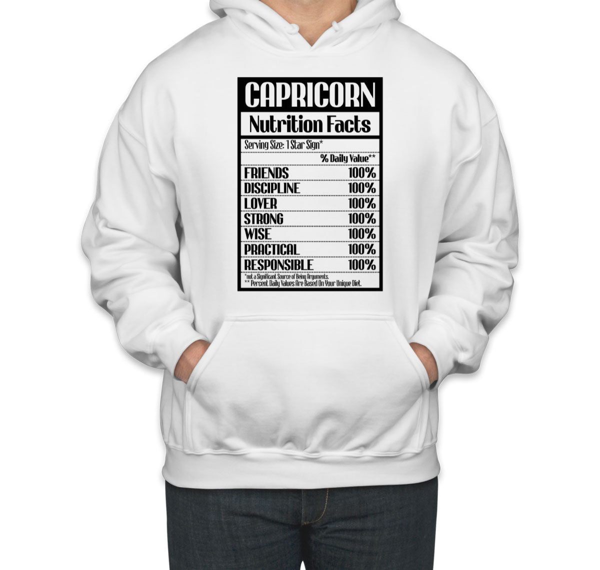 Capricorn Zodiac Nutrition Facts Unisex Hoodie