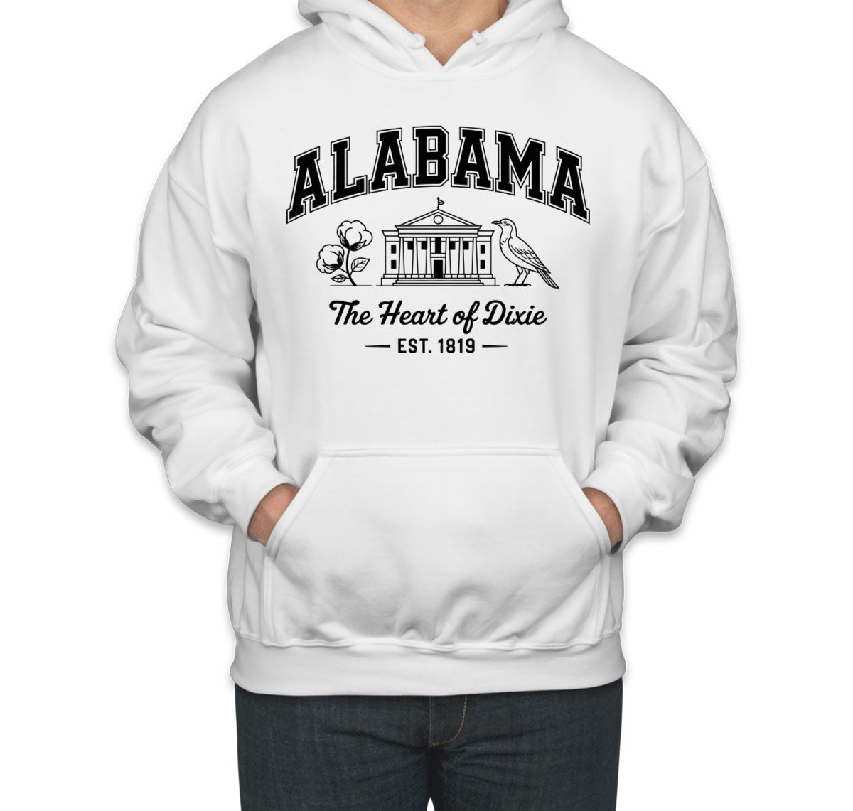 Alabama Cityscape Illustration The Heart Of Dixie Unisex Hoodie