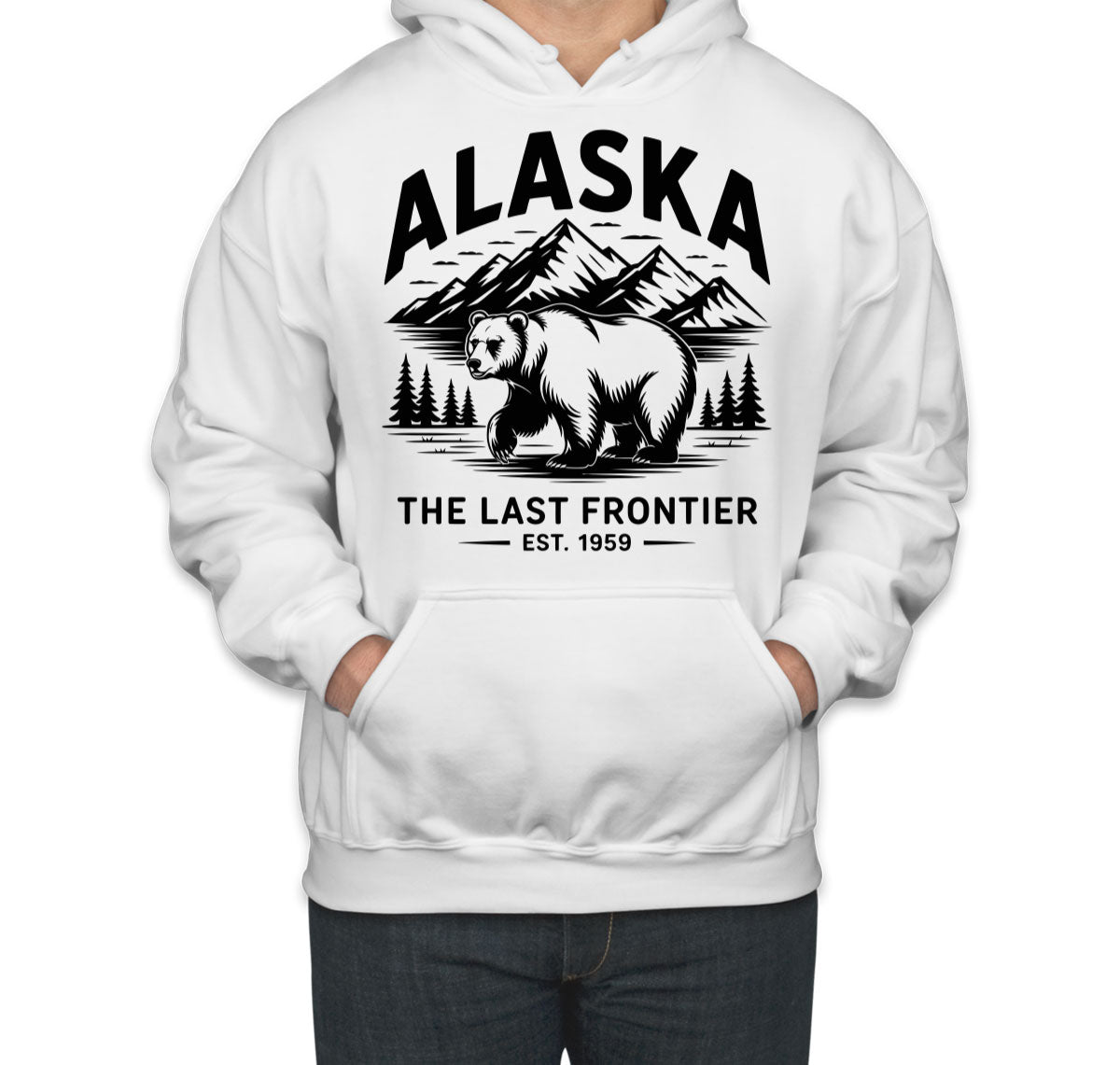 Alaska Cityscape Illustration The Last Frontier Unisex Hoodie