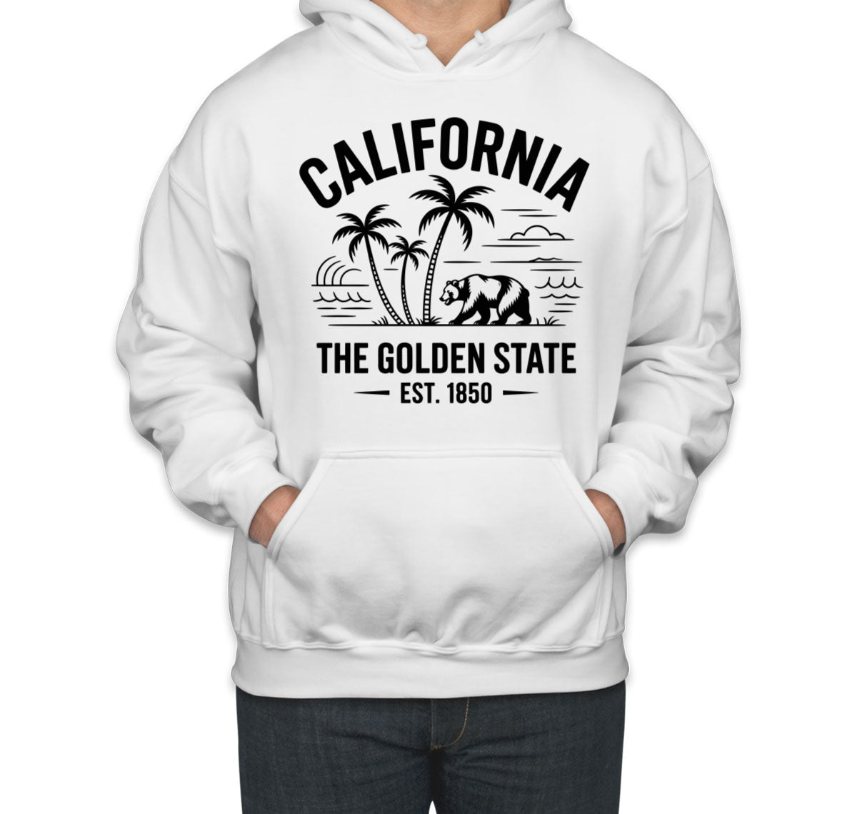 California Cityscape Illustration The Golden State Unisex Hoodie