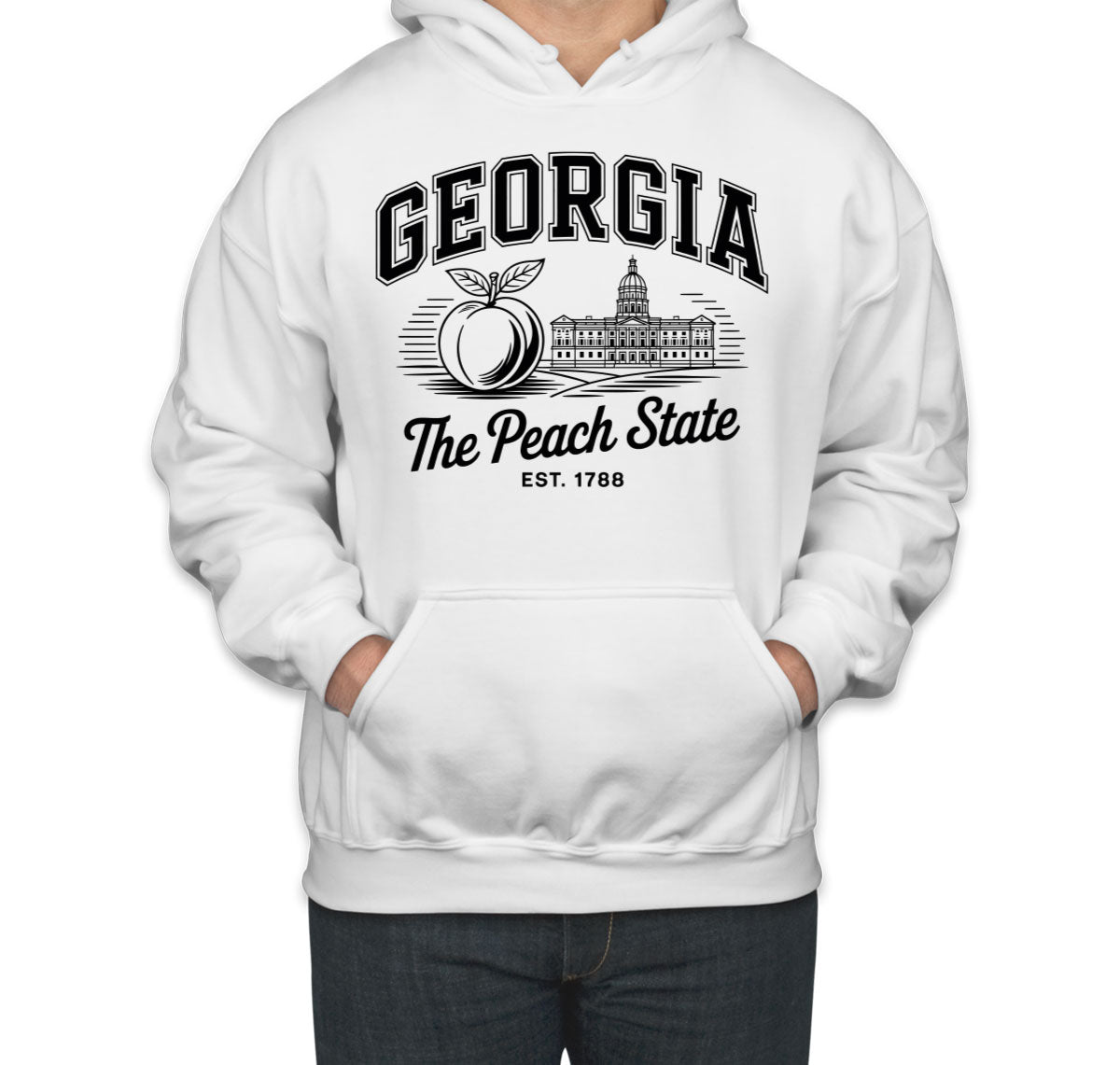 Georgia Cityscape Illustration The Peach State Unisex Hoodie