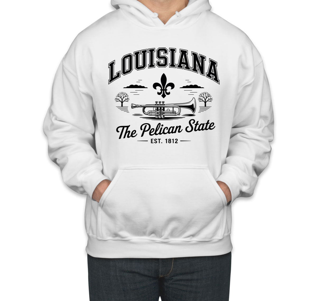 Louisiana Cityscape Illustration The Pelican State Unisex Hoodie