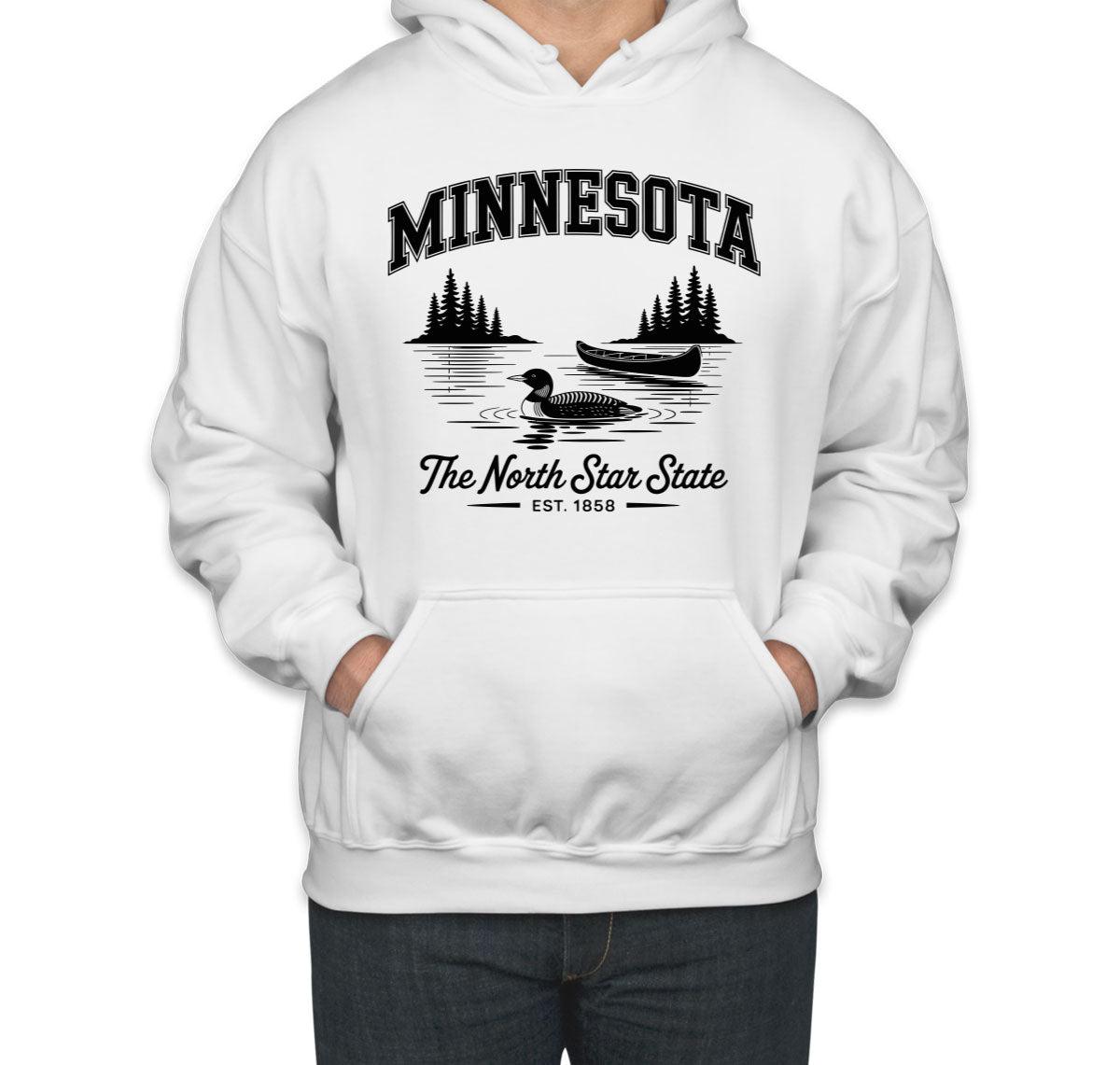 Minnesota Cityscape Illustration The North Star State Unisex Hoodie
